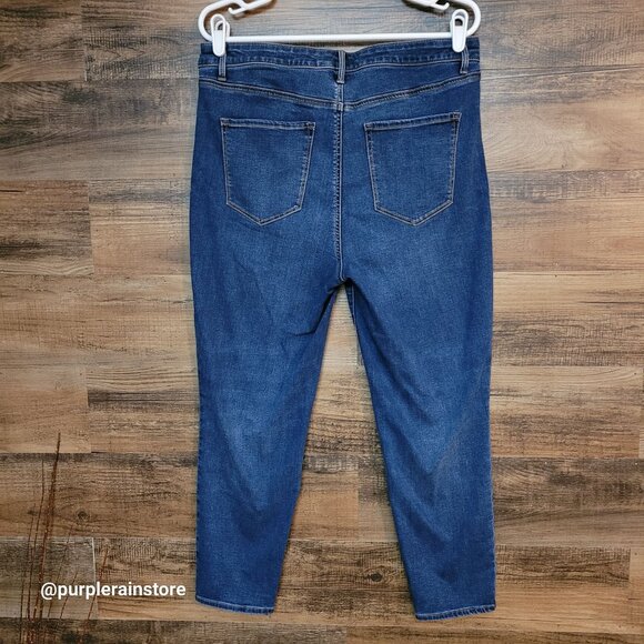 Talbots Jeans Size 12 Jegging Crop High Rise Tummy Control Slimming Dark Wash - Picture 2 of 11